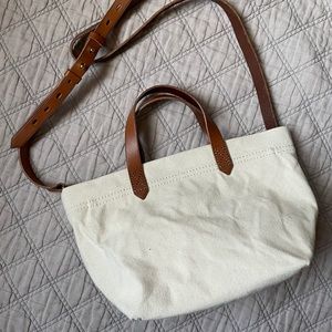 Madewell White Canvas/ Leather Crossbody